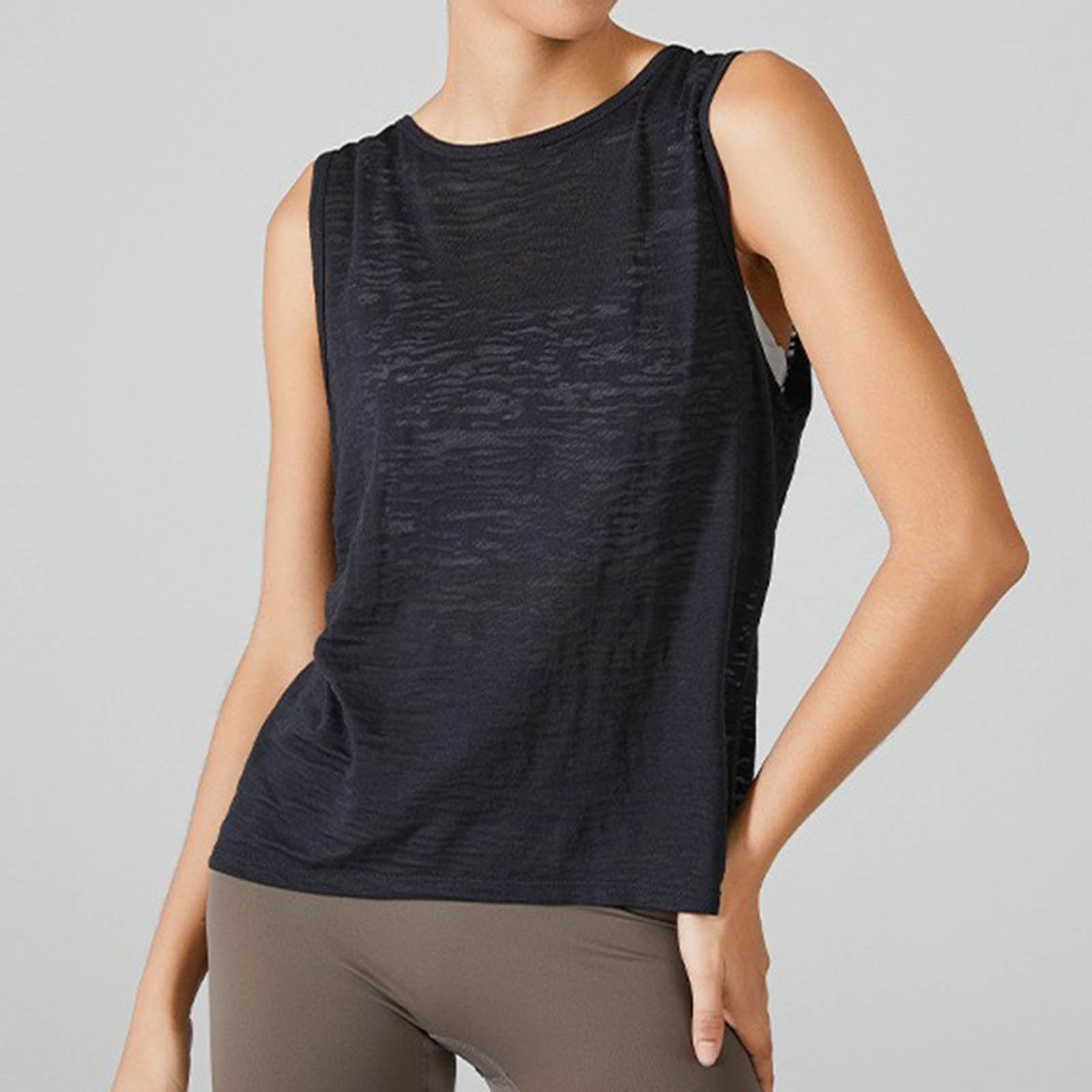 thumbnail image 3 of Camiseta de manga corta con cuello redondo para mujer - Poliéster transpirable - Para deportes, actividades de verano y otoño, 3 of 6